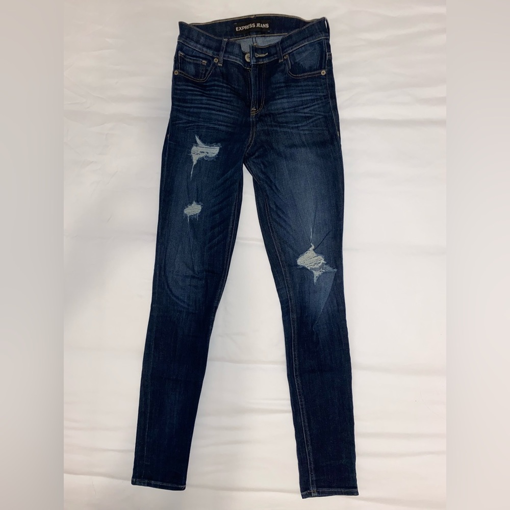 High Waisted Ripped Express Jegging